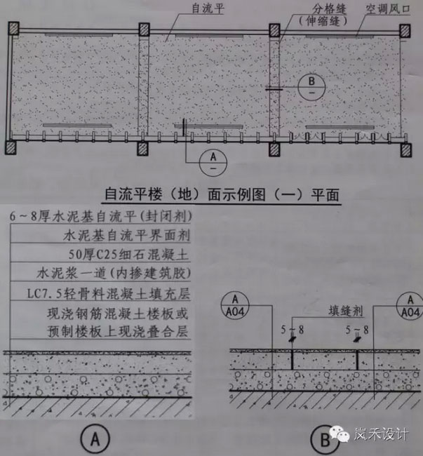 自流平面積過大室構(gòu)造圖